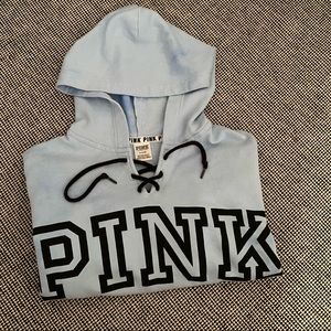 Baby blue tie-dye hoodie by PINK